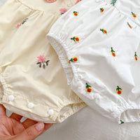 Load image into Gallery viewer, Baby Girls Flower Embroidered Rompers Wholesale 23071265
