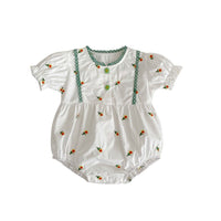 Load image into Gallery viewer, Baby Girls Flower Embroidered Rompers Wholesale 23071265
