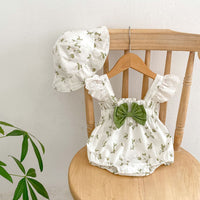 Load image into Gallery viewer, Baby Girls Flower Bow Print Rompers Wholesale 23071278
