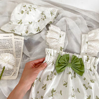 Load image into Gallery viewer, Baby Girls Flower Bow Print Rompers Wholesale 23071278
