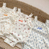 Load image into Gallery viewer, Baby Girls Flower Print Rompers Wholesale 23071279
