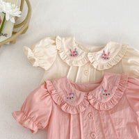 Load image into Gallery viewer, Baby Kid Girls Solid Color Cartoon Print Tops Rompers Wholesale 23071286
