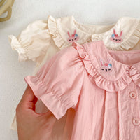 Load image into Gallery viewer, Baby Kid Girls Solid Color Cartoon Print Tops Rompers Wholesale 23071286
