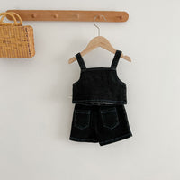 Load image into Gallery viewer, 2 Pieces Set Baby Kid Girls Tank Tops And Solid Color Shorts Wholesale 23071292
