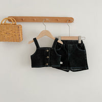 Load image into Gallery viewer, 2 Pieces Set Baby Kid Girls Tank Tops And Solid Color Shorts Wholesale 23071292

