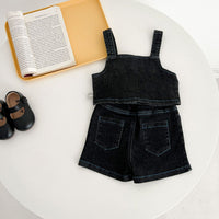 Load image into Gallery viewer, 2 Pieces Set Baby Kid Girls Tank Tops And Solid Color Shorts Wholesale 23071292
