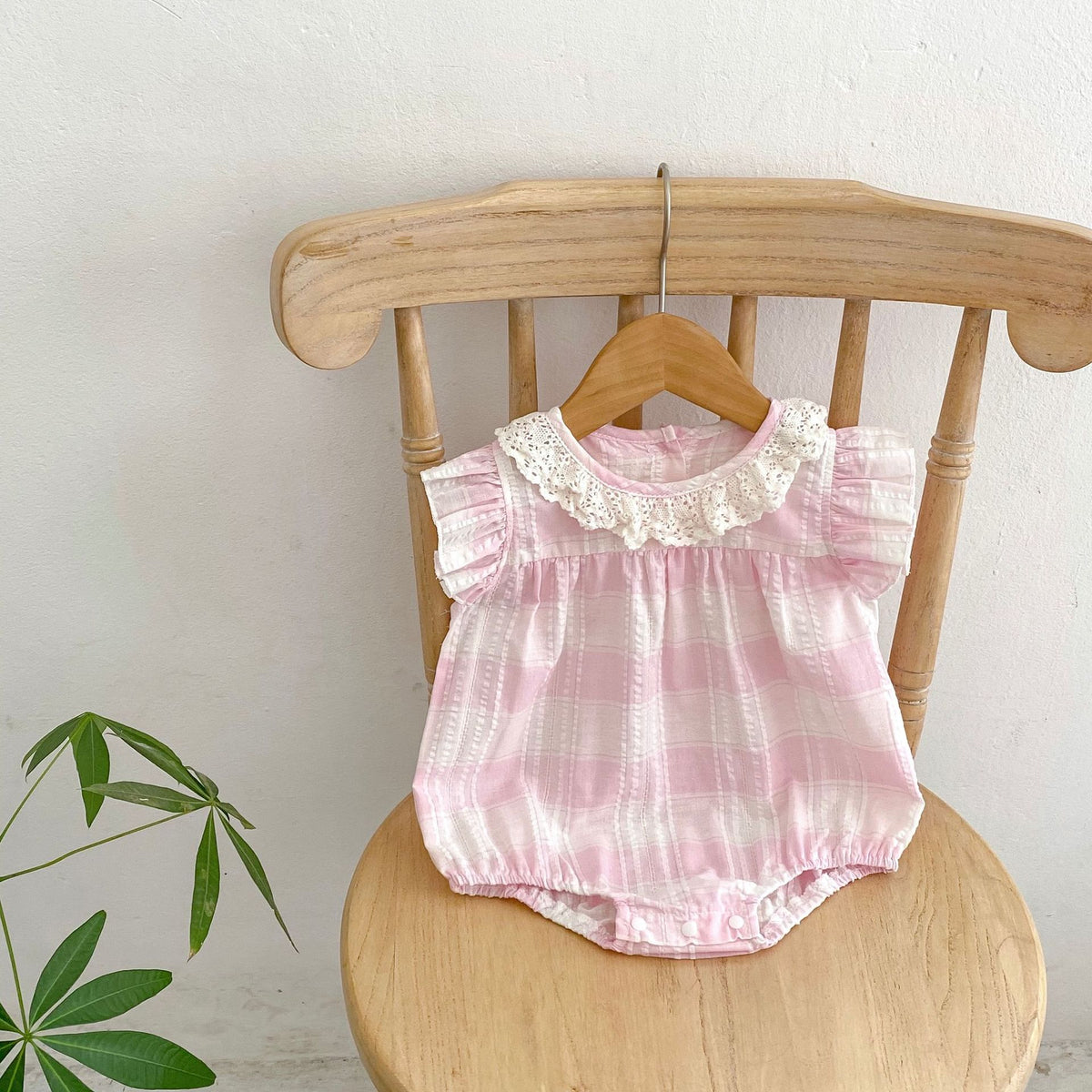 Baby Girls Checked Rompers Wholesale 23071296