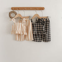 Load image into Gallery viewer, 2 Pieces Set Baby Kid Girls Checked Tank Tops And Pants Wholesale 23071299
