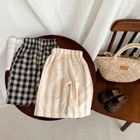 Load image into Gallery viewer, 2 Pieces Set Baby Kid Girls Checked Tank Tops And Pants Wholesale 23071299
