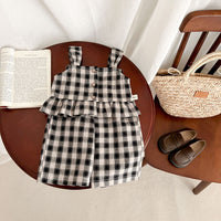 Load image into Gallery viewer, 2 Pieces Set Baby Kid Girls Checked Tank Tops And Pants Wholesale 23071299
