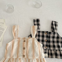 Load image into Gallery viewer, 2 Pieces Set Baby Kid Girls Checked Tank Tops And Pants Wholesale 23071299
