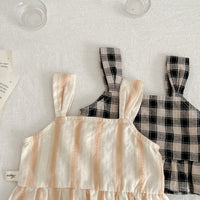 Load image into Gallery viewer, 2 Pieces Set Baby Kid Girls Checked Tank Tops And Pants Wholesale 23071299
