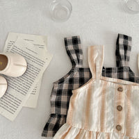 Load image into Gallery viewer, 2 Pieces Set Baby Kid Girls Checked Tank Tops And Pants Wholesale 23071299
