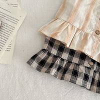 Load image into Gallery viewer, 2 Pieces Set Baby Kid Girls Checked Tank Tops And Pants Wholesale 23071299
