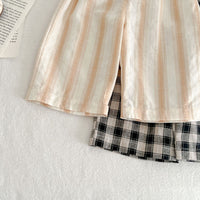 Load image into Gallery viewer, 2 Pieces Set Baby Kid Girls Checked Tank Tops And Pants Wholesale 23071299
