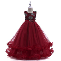 Load image into Gallery viewer, Kid Girls Solid Color Embroidered Dressy Princess Dresses Wholesale 23080301
