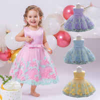 Load image into Gallery viewer, Baby Girls Solid Color Flower Dressy Princess Dresses Wholesale 23080306
