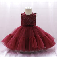 Load image into Gallery viewer, Baby Kid Girls Solid Color Bow Dressy Princess Dresses Wholesale 230803103
