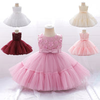 Load image into Gallery viewer, Baby Kid Girls Solid Color Bow Dressy Princess Dresses Wholesale 230803103
