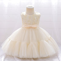 Load image into Gallery viewer, Baby Kid Girls Solid Color Bow Dressy Princess Dresses Wholesale 230803103
