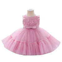 Load image into Gallery viewer, Baby Kid Girls Solid Color Bow Dressy Princess Dresses Wholesale 230803103
