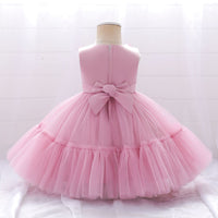 Load image into Gallery viewer, Baby Kid Girls Solid Color Bow Dressy Princess Dresses Wholesale 230803103

