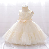 Load image into Gallery viewer, Baby Kid Girls Solid Color Bow Dressy Princess Dresses Wholesale 230803103
