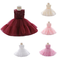 Load image into Gallery viewer, Baby Kid Girls Solid Color Bow Dressy Princess Dresses Wholesale 230803103
