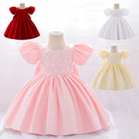 Load image into Gallery viewer, Baby Kid Girls Solid Color Embroidered Dressy Princess Dresses Wholesale 230803105

