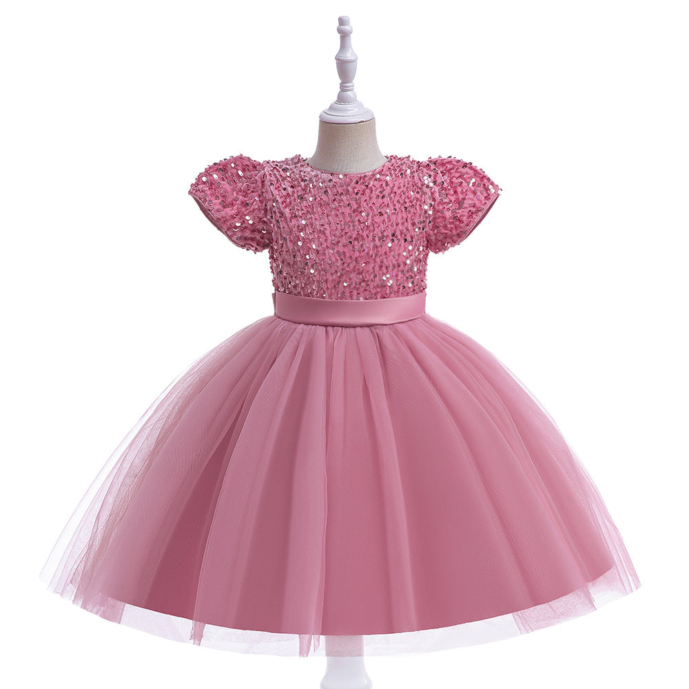 Kid Girls Solid Color Dressy Princess Dresses Wholesale 230803113