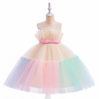 Load image into Gallery viewer, Baby Kid Big Kid Girls Solid Color Color-blocking Dressy Princess Dresses Wholesale 230803124
