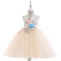 Load image into Gallery viewer, Kid Girls Solid Color Embroidered Dressy Princess Dresses Wholesale 23080313
