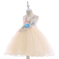 Load image into Gallery viewer, Kid Girls Solid Color Embroidered Dressy Princess Dresses Wholesale 23080313

