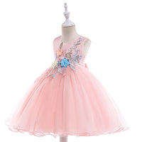 Load image into Gallery viewer, Kid Girls Solid Color Embroidered Dressy Princess Dresses Wholesale 23080313
