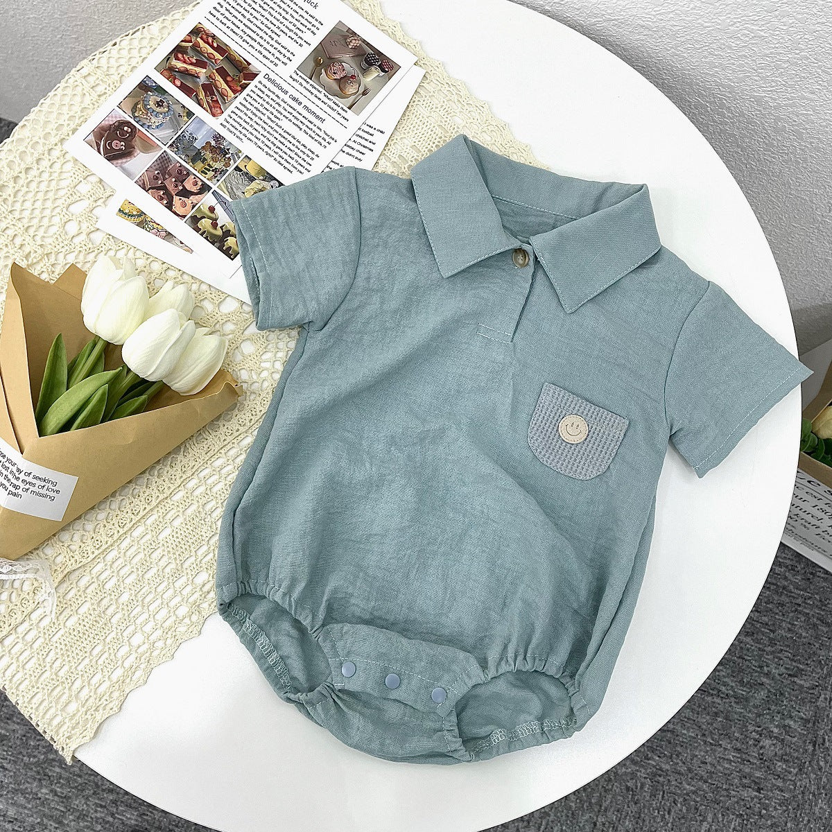 Baby Boys Solid Color Rompers Wholesale 230803130