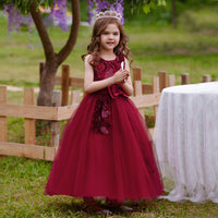 Load image into Gallery viewer, Kid Girls Solid Color Bow Embroidered Dressy Princess Dresses Wholesale 230803131
