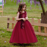 Load image into Gallery viewer, Kid Girls Solid Color Bow Embroidered Dressy Princess Dresses Wholesale 230803131
