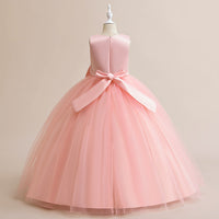 Load image into Gallery viewer, Kid Girls Solid Color Bow Embroidered Dressy Princess Dresses Wholesale 230803131
