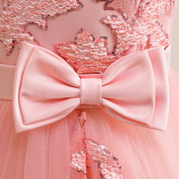 Load image into Gallery viewer, Kid Girls Solid Color Bow Embroidered Dressy Princess Dresses Wholesale 230803131
