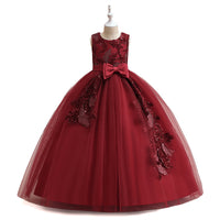 Load image into Gallery viewer, Kid Girls Solid Color Bow Embroidered Dressy Princess Dresses Wholesale 230803131
