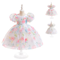 Load image into Gallery viewer, Kid Girls Flower Print Dressy Princess Dresses Wholesale 230803133
