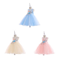 Load image into Gallery viewer, Kid Girls Solid Color Embroidered Dressy Princess Dresses Wholesale 23080313

