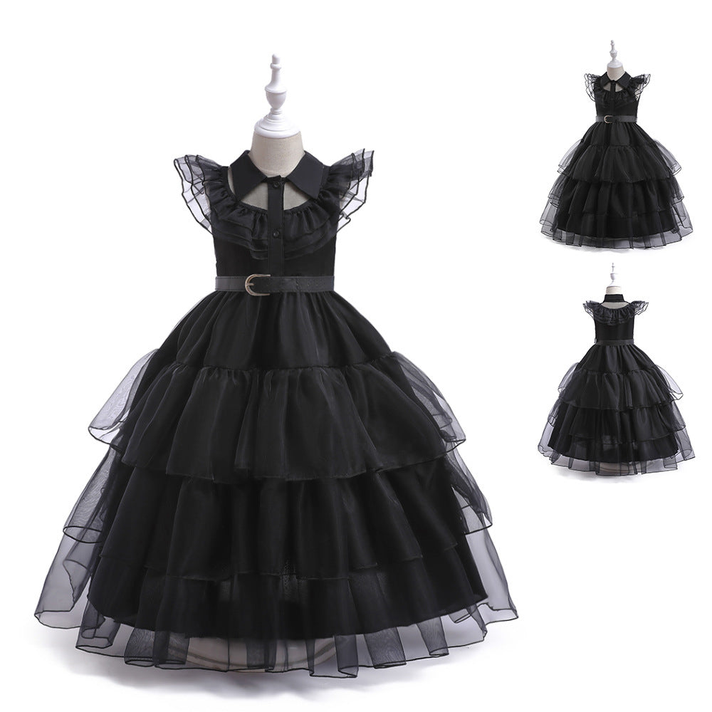 Kid Girls Solid Color Dressy Princess Dresses Wholesale 230803146