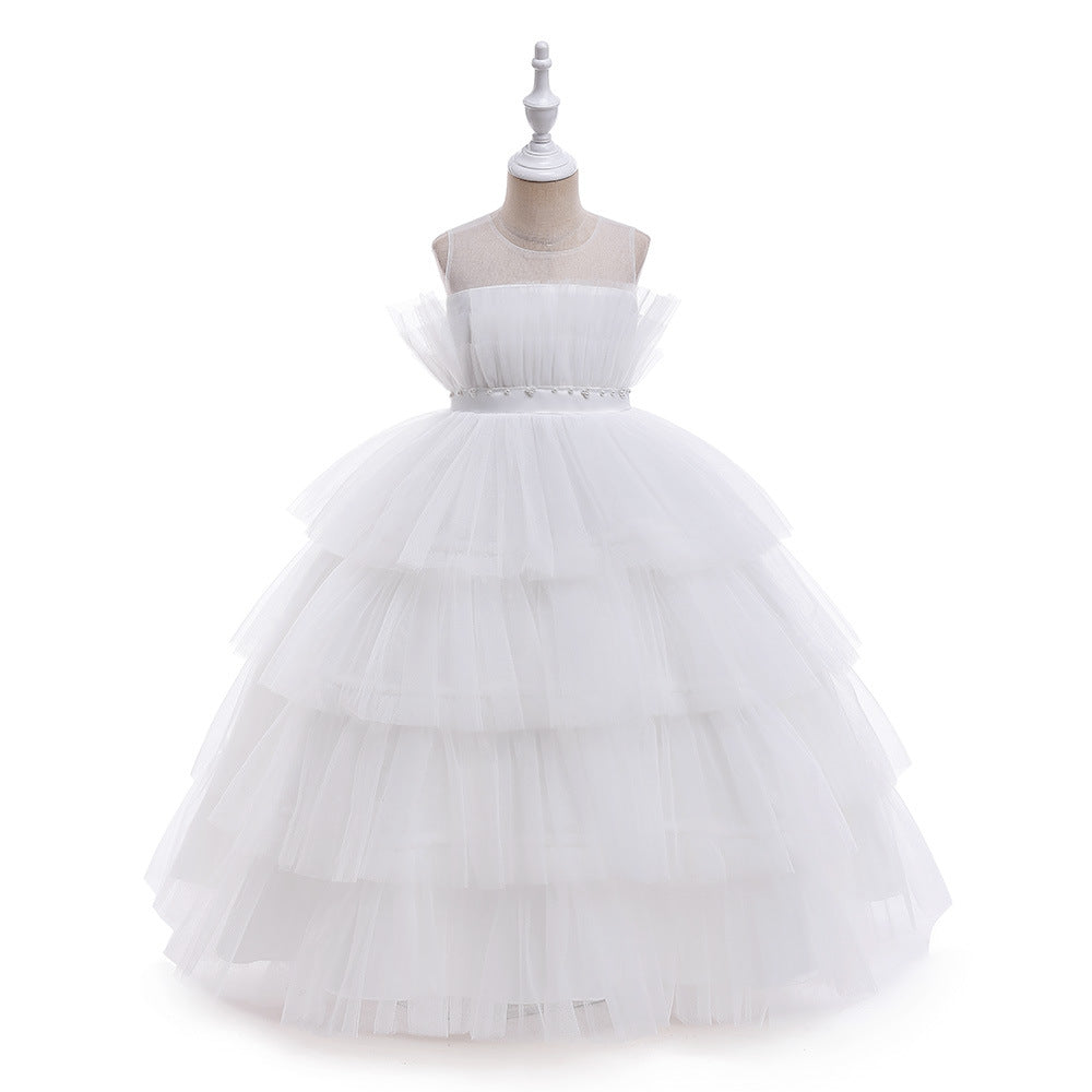 Kid Girls Solid Color Dressy Princess Dresses Wholesale 230803161