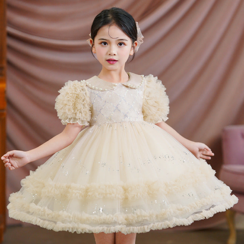 Kid Girls Solid Color Dressy Princess Dresses Wholesale 230803162