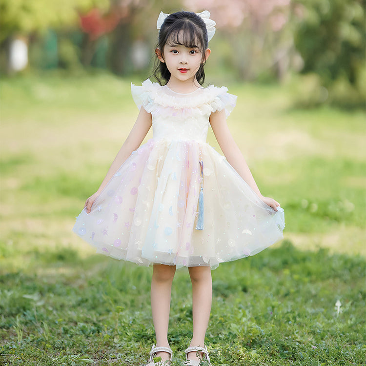 Kid Girls Solid Color Dresses Wholesale 230803177