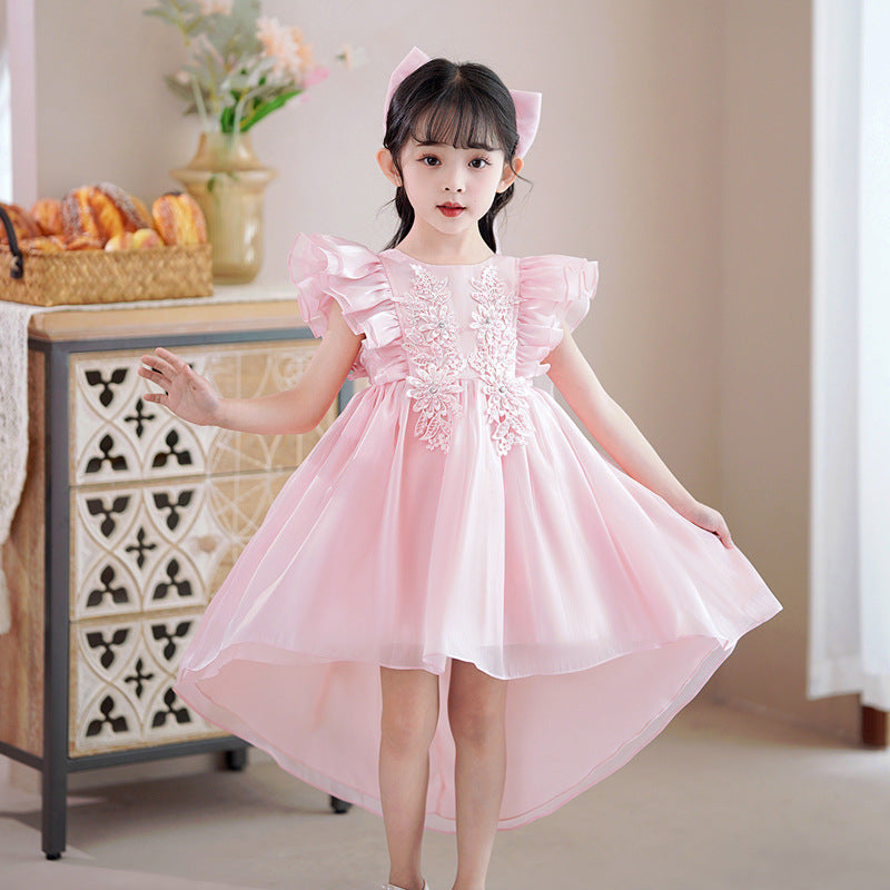 Kid Girls Solid Color Dresses Wholesale 230803181