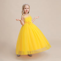 Load image into Gallery viewer, Kid Girls Solid Color Bow Dressy Princess Dresses Wholesale 230803189
