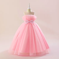 Load image into Gallery viewer, Kid Girls Solid Color Bow Dressy Princess Dresses Wholesale 230803189
