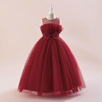 Load image into Gallery viewer, Kid Girls Solid Color Bow Dressy Princess Dresses Wholesale 230803189
